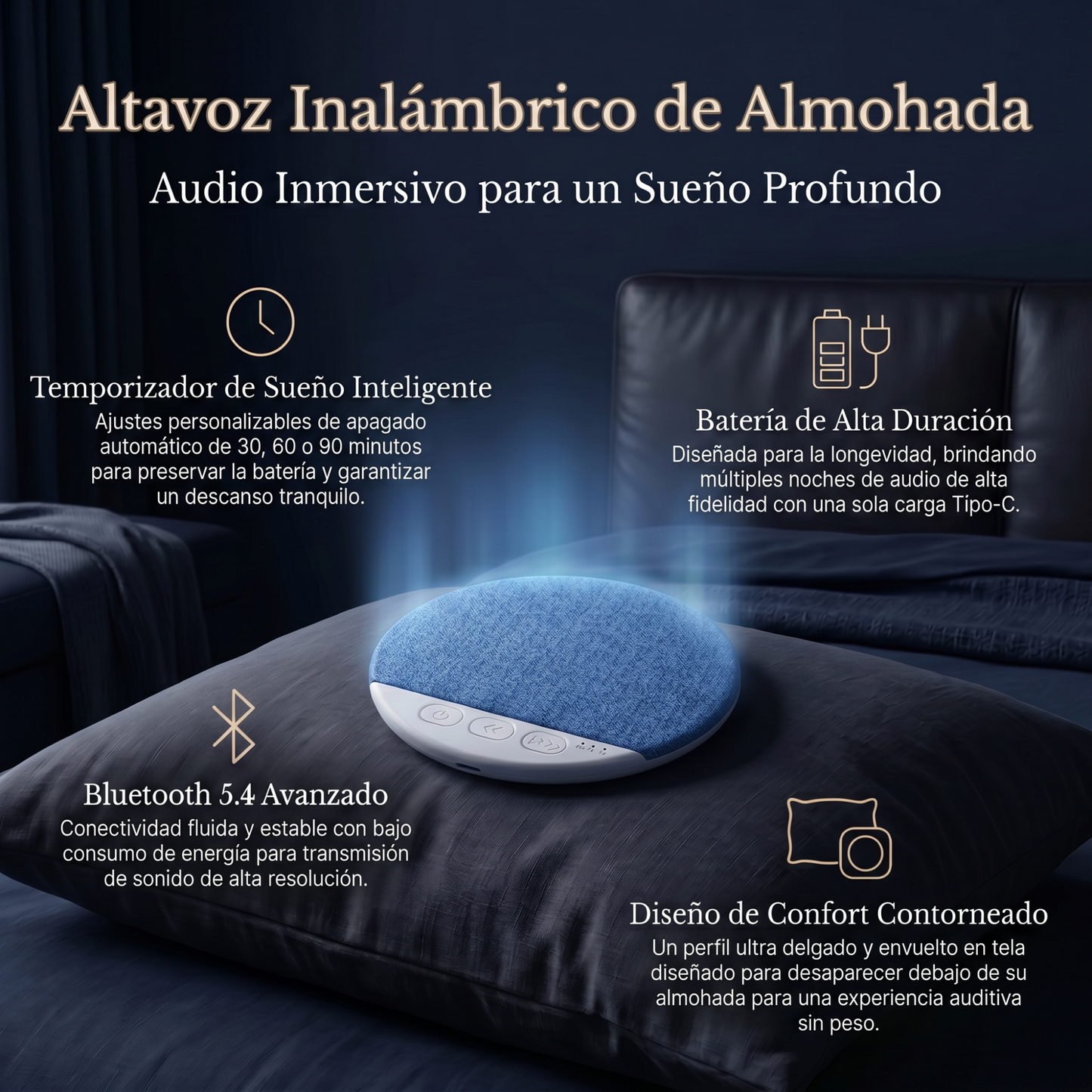 Altavoz Bluetooth para Almohada